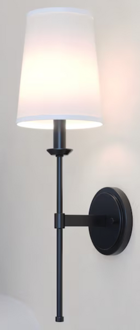 Matte Black Transitional Hardwired Dry Wall Sconce
