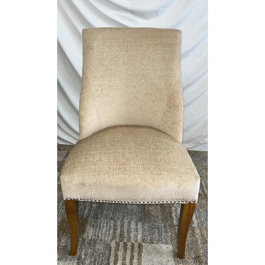 Tan + Wood Dining Chair