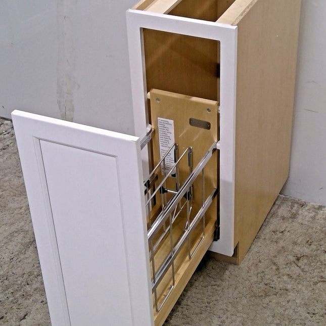12" White Pullout Organizer Base Cabinet