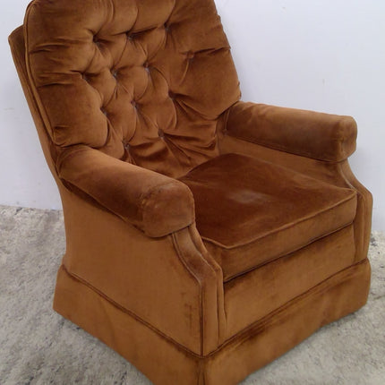 Brown Swivel Rocking Armchair