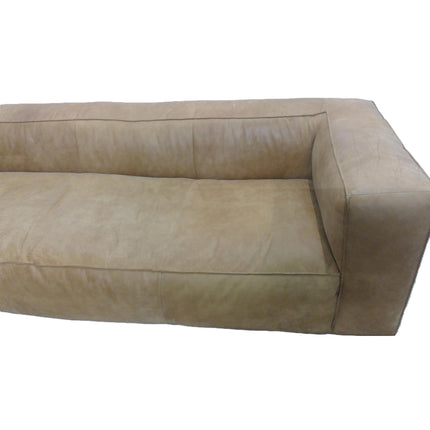 92" Rawhide Tan Leather Sofa (Added 08/01/2026)