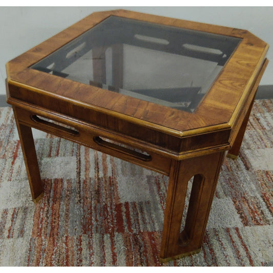 28" Glass Top End Table