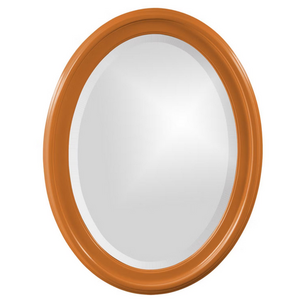 George Mirror In Glossy Orange