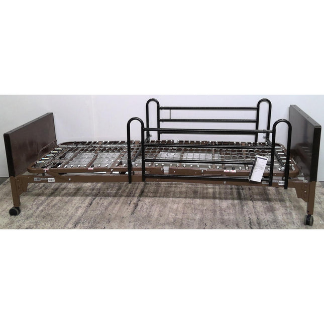 Rolling Metal Bed Frame with Guard Rails