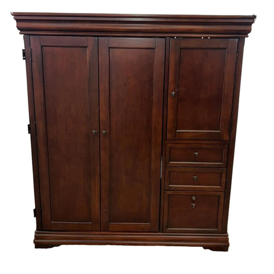 55" Cherry Wood Computer Armoire