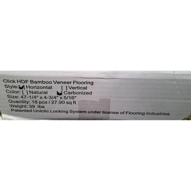 83 Square Feet of Click HDF Bamboo Veneer Flooring (3 Boxes)