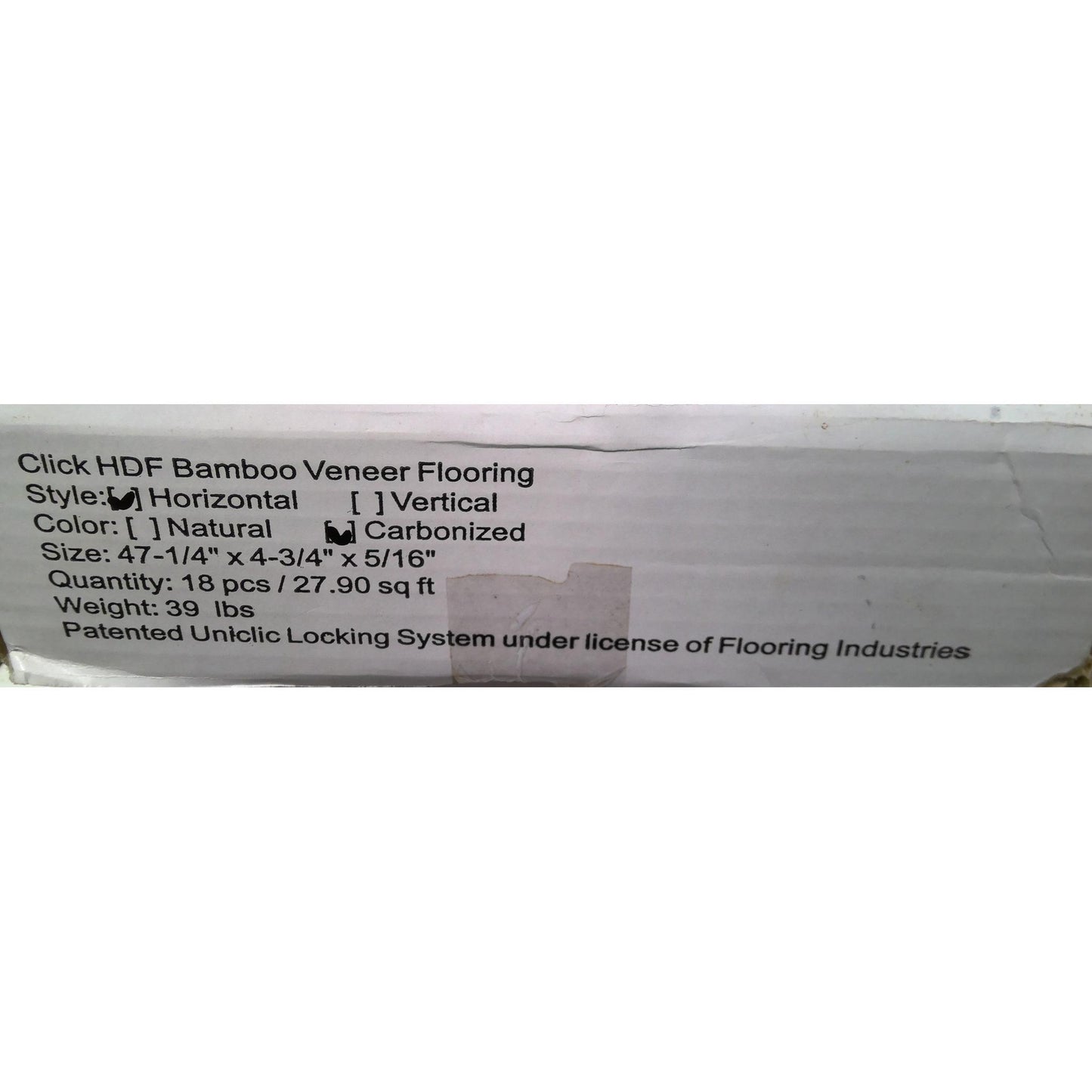 83 Square Feet of Click HDF Bamboo Veneer Flooring (3 Boxes)