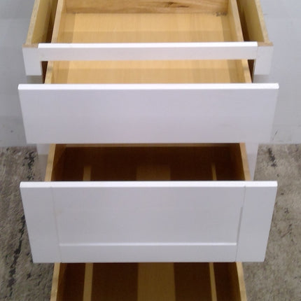 24" White 3-Drawer Base Cabinet