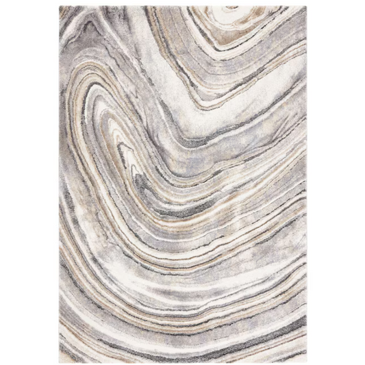 Shag Ivory/Grey 4.5 x 6.5 Rectangular Area Rug