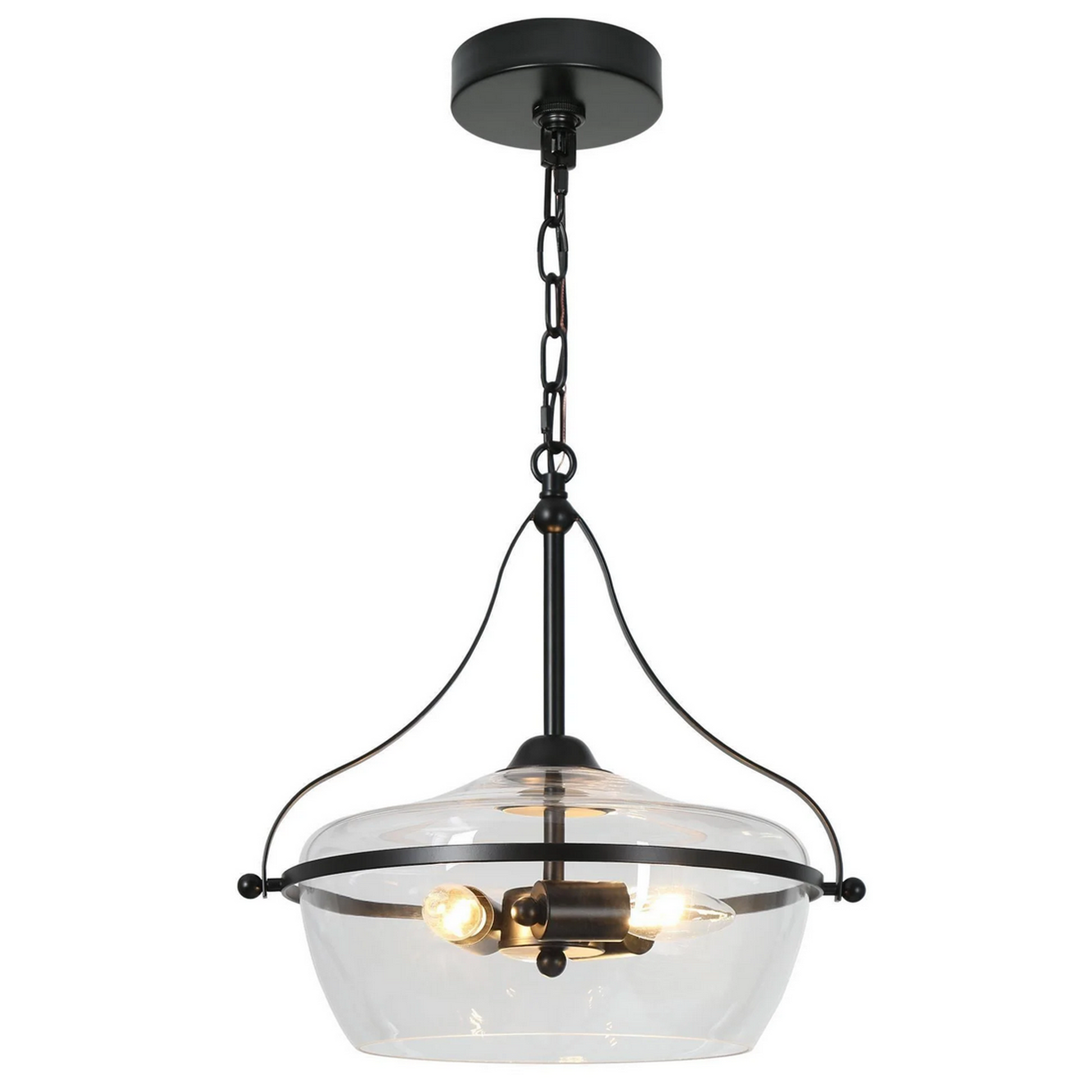 3-Light Black Chandelier