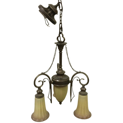3-Light Antique Bronze Chandelier