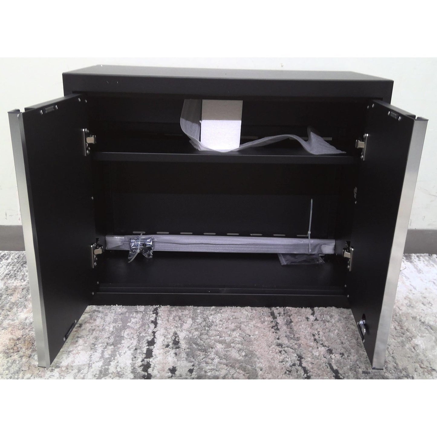 28" Black Steel Upper Cabinet