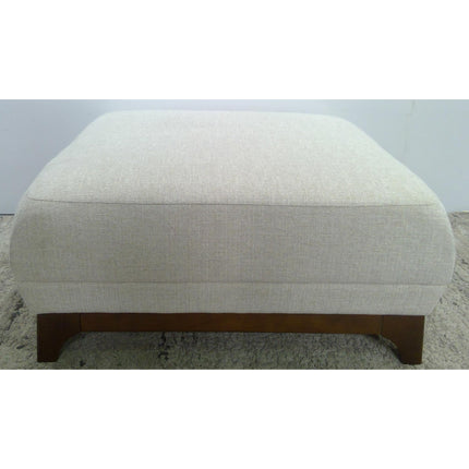 35" Tan Ottoman with Wood Legs (Added 08/11/2026)