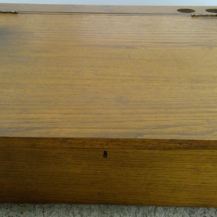 Antique Oak Slanting Desk Top Document Box
