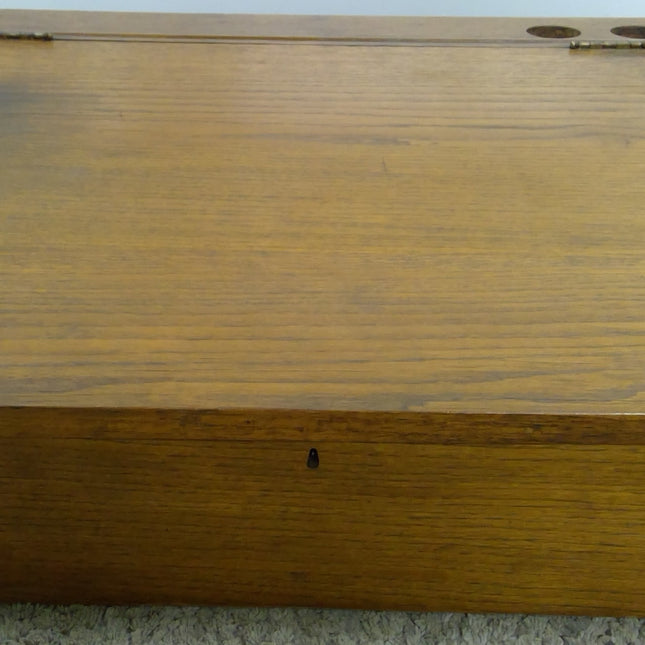 Antique Oak Slanting Desk Top Document Box