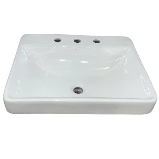 24" Ceramic Drop-In Vessel Sink