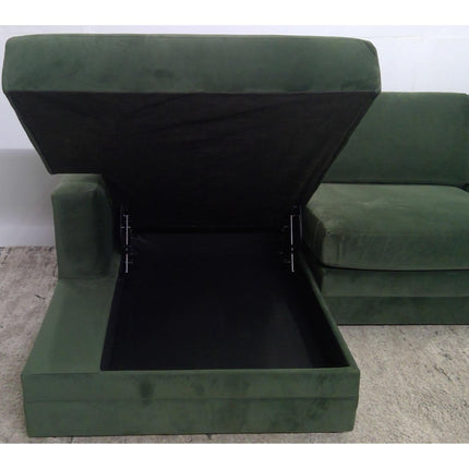 118" Velvet Hale Fir Green 2-Piece Sectional Storage Sleeper Sofa (Added 08/01/2026)