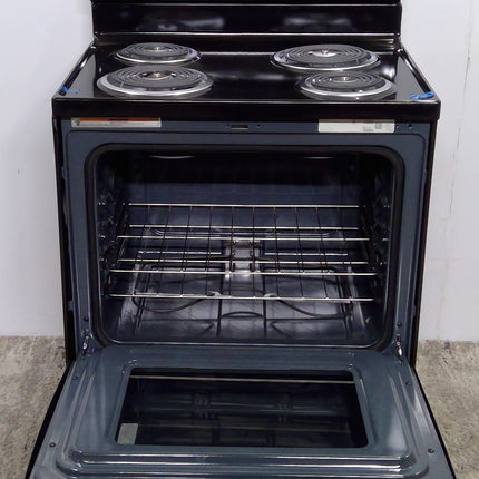 Amana 30-Inch Black Electric Range with Extra-Large Oven Window