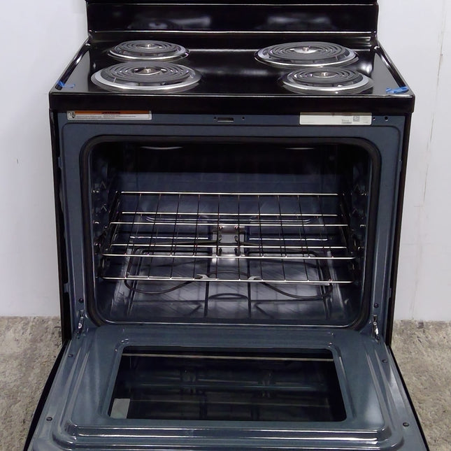 Amana 30-Inch Black Electric Range with Extra-Large Oven Window