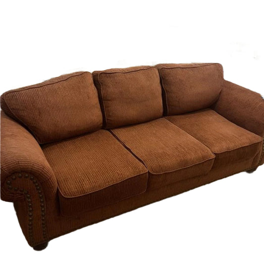 Burnt Orange Corduroy Sofa