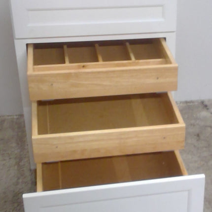 24" White 4-Drawer Base Cabinet