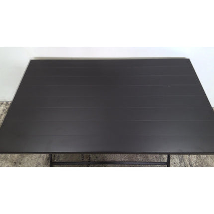 Black Rectangular Metal Folding Dining Table