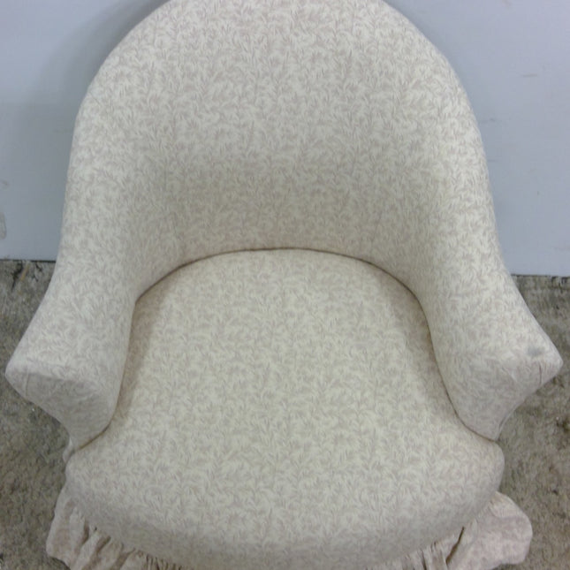 Vine Pattern Ruffled Skirt Swivel Accent Chair