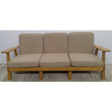76.5" Ranch Oak Sofa with Beige Cushions (Added 07/29/2026)