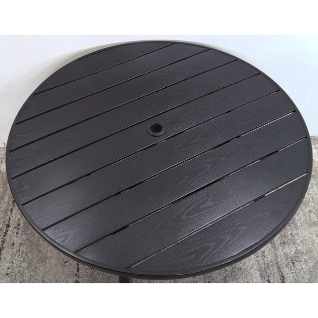 42" Black Round Metal Outdoor Table