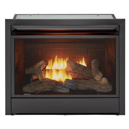 Dual Fuel Ventless Gas Fireplace Insert with Remote Control - 26,000 BTU