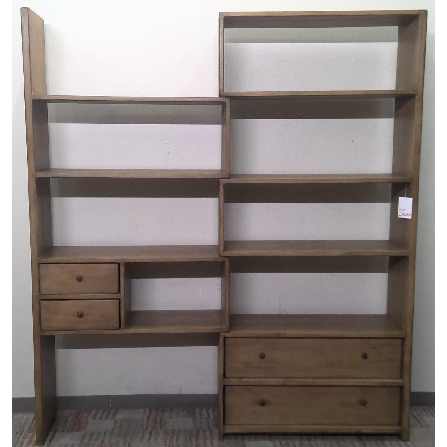 Adjustable Zhou Natural Bookcase with Double-Sided Drawers