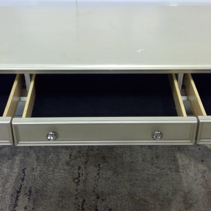 Ornate Silver Bedroom Vanity with Mirror