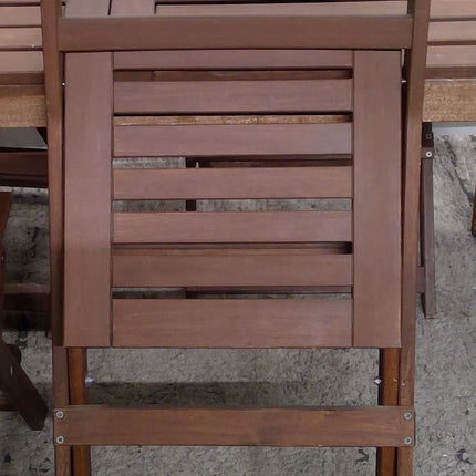 Outdoor Wood Dining Table with 4 Foldable Chairs