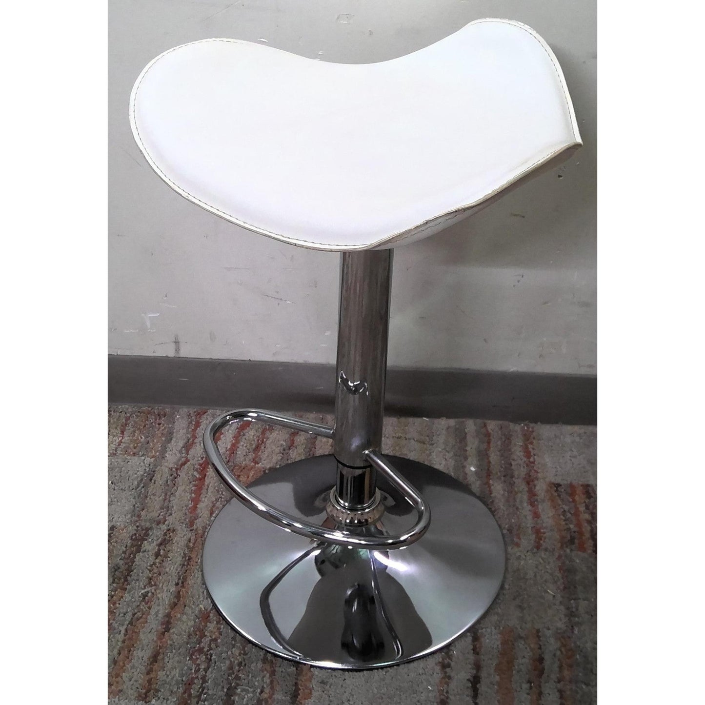 White Saddle Barstool