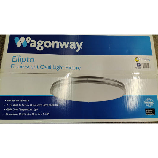 32-Watt Brushed Nickel Fluorescent Oval Light Fixture