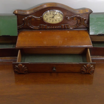 45 Inch Vintage Ornate Carved Wood Storage Chest With Legs And Lock
