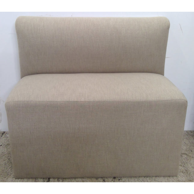 39" Beige Upholstered Bench