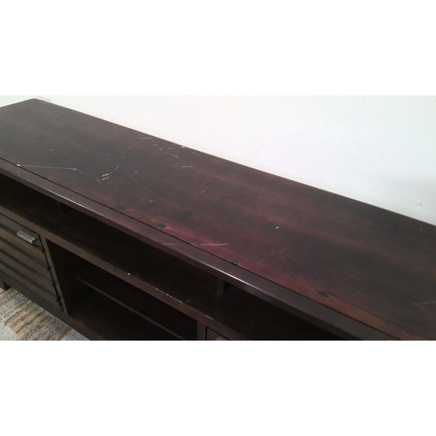 64" Dark Wood TV Stand