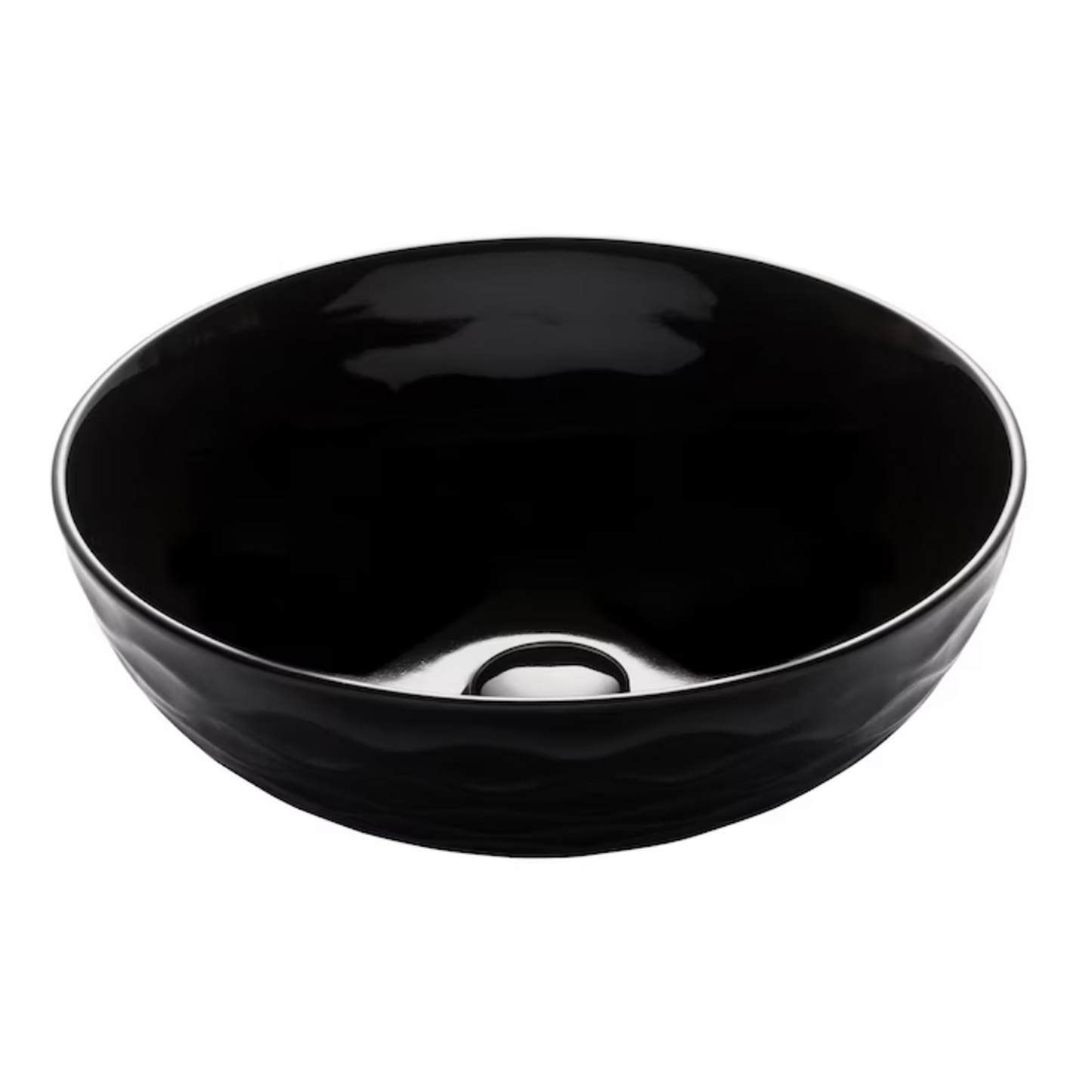 Ceramic 16.5-in Vessel Round Traditional Black Bathroom Sink