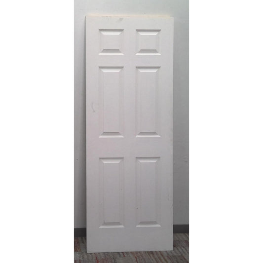 30" x 80" White 6 Panel Hollow Core Door