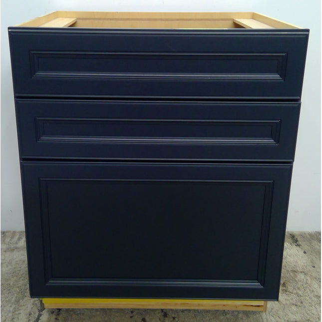 28.5" Blue 3-Drawer Plywood Base Cabinet