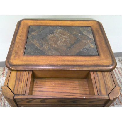 Tile Top End Table with Storage