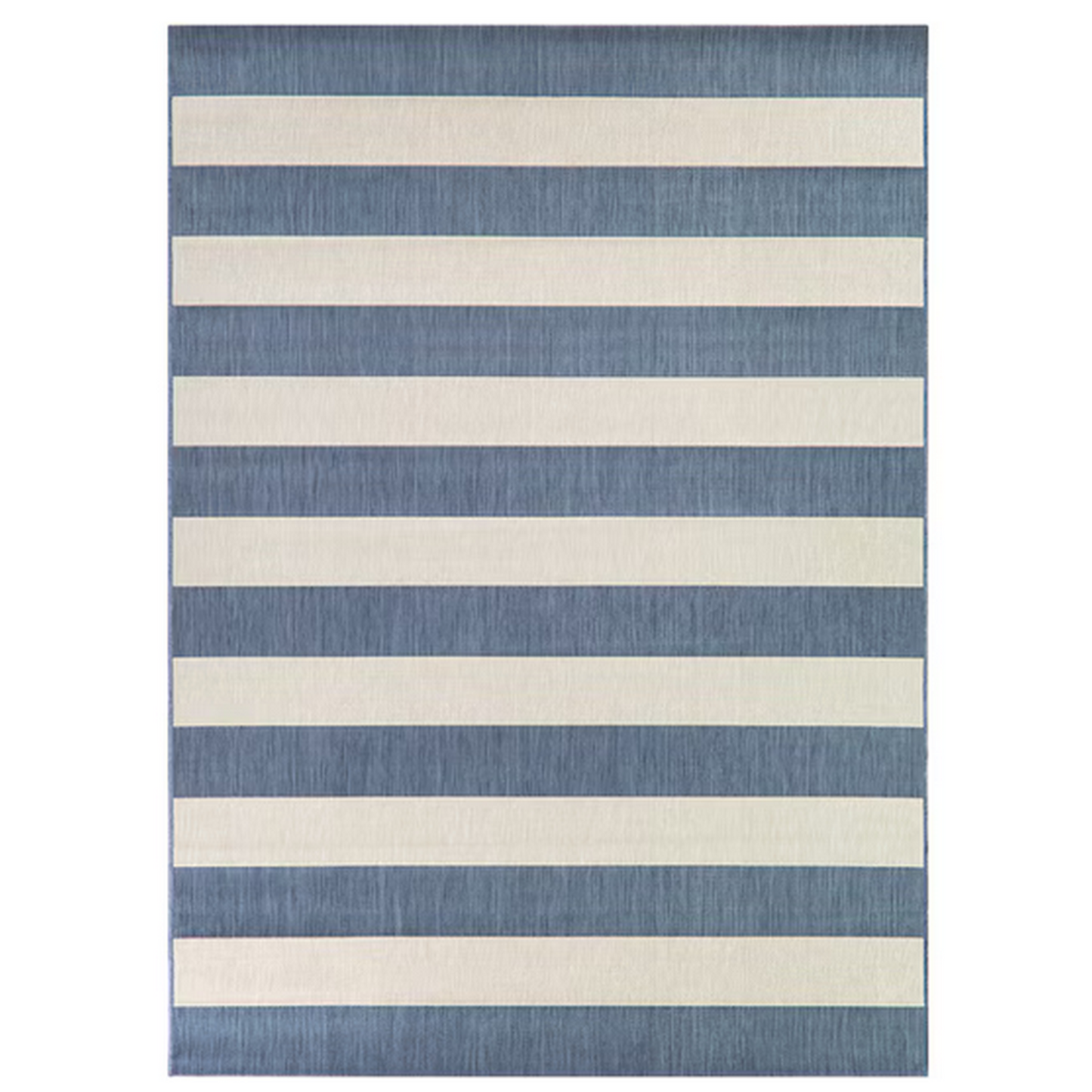 5 x 7 (ft) Flatweave Blue Rectangular Outdoor Stripe Pet Friendly Area rug