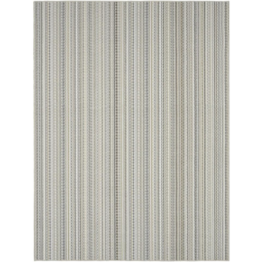 Carnival Stripe Assorted Earth Tone 7'x12' Modern Stain Resistant Area Rug