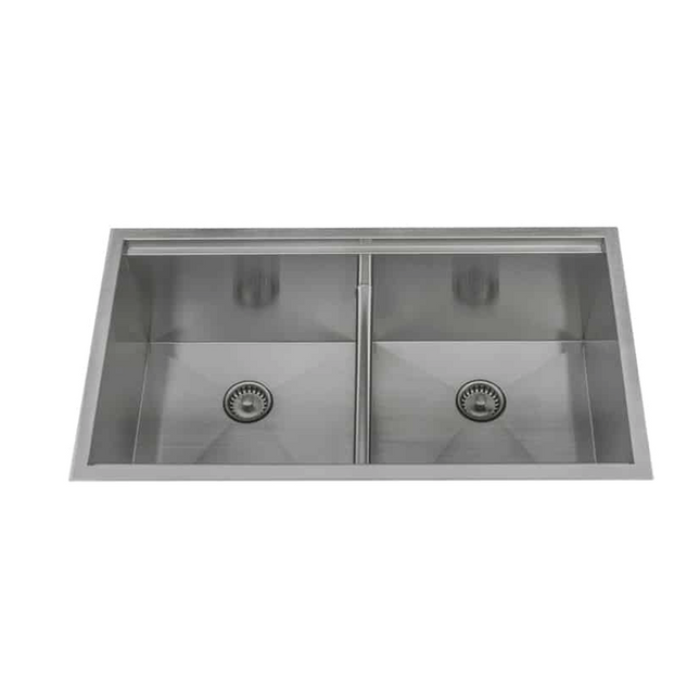 33" Undermount Apron Front Double Bowl Stainless Steel Sink