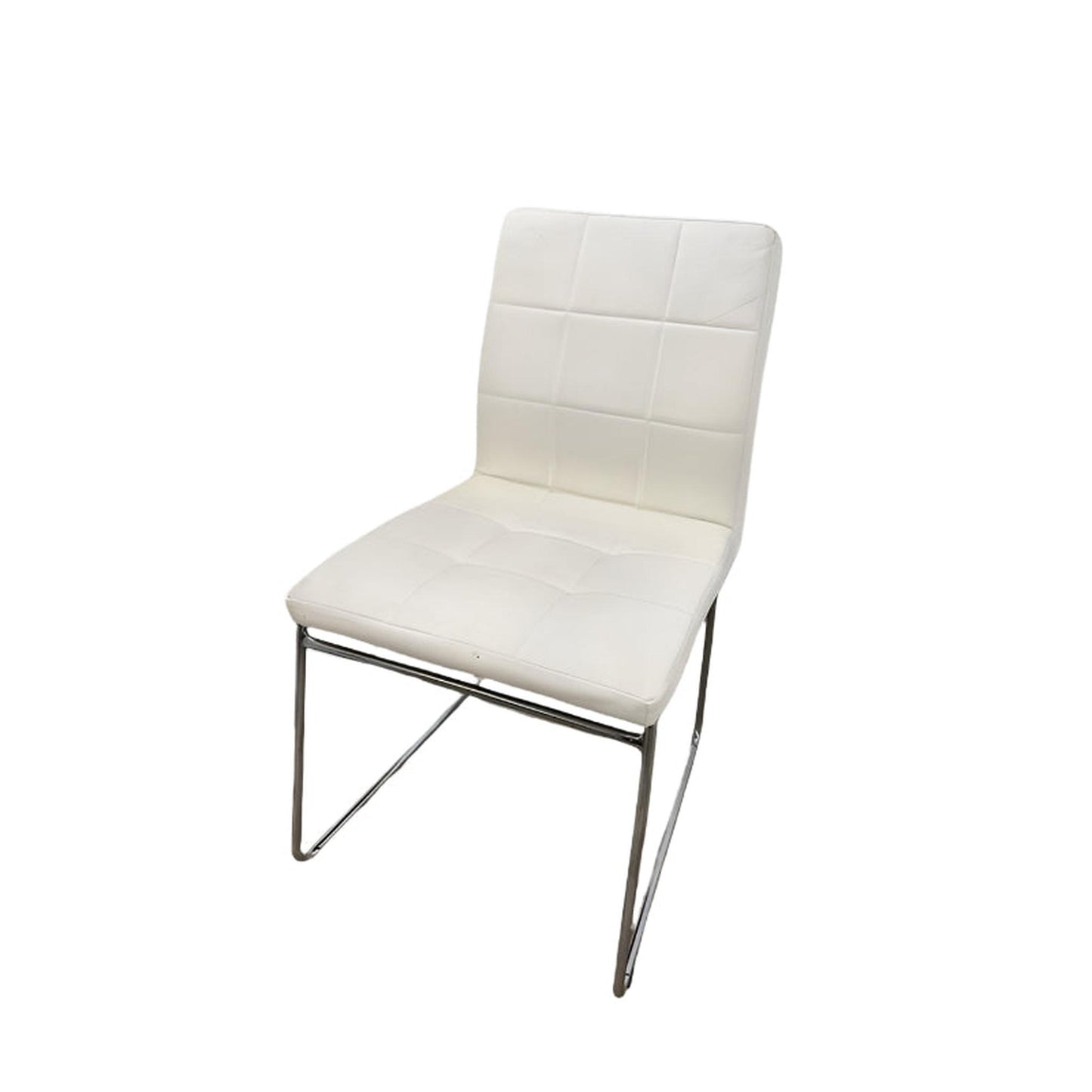 White Faux Leather Dining Chair