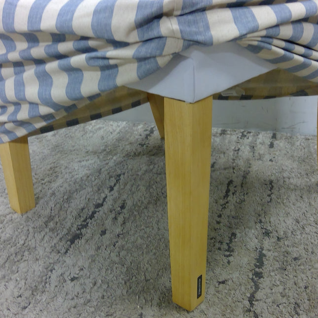 Sloped Arm Slipcover Dining Chair in Malcolm Stripe Blue