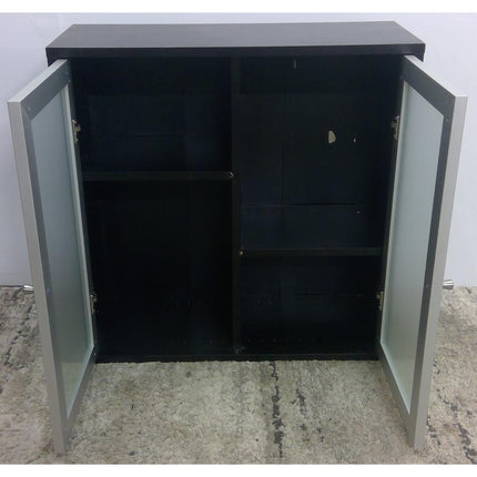 Black Cabinet with Glass Doors