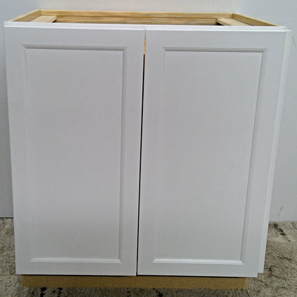 30" White 2-Drawer Plywood Base Cabinet