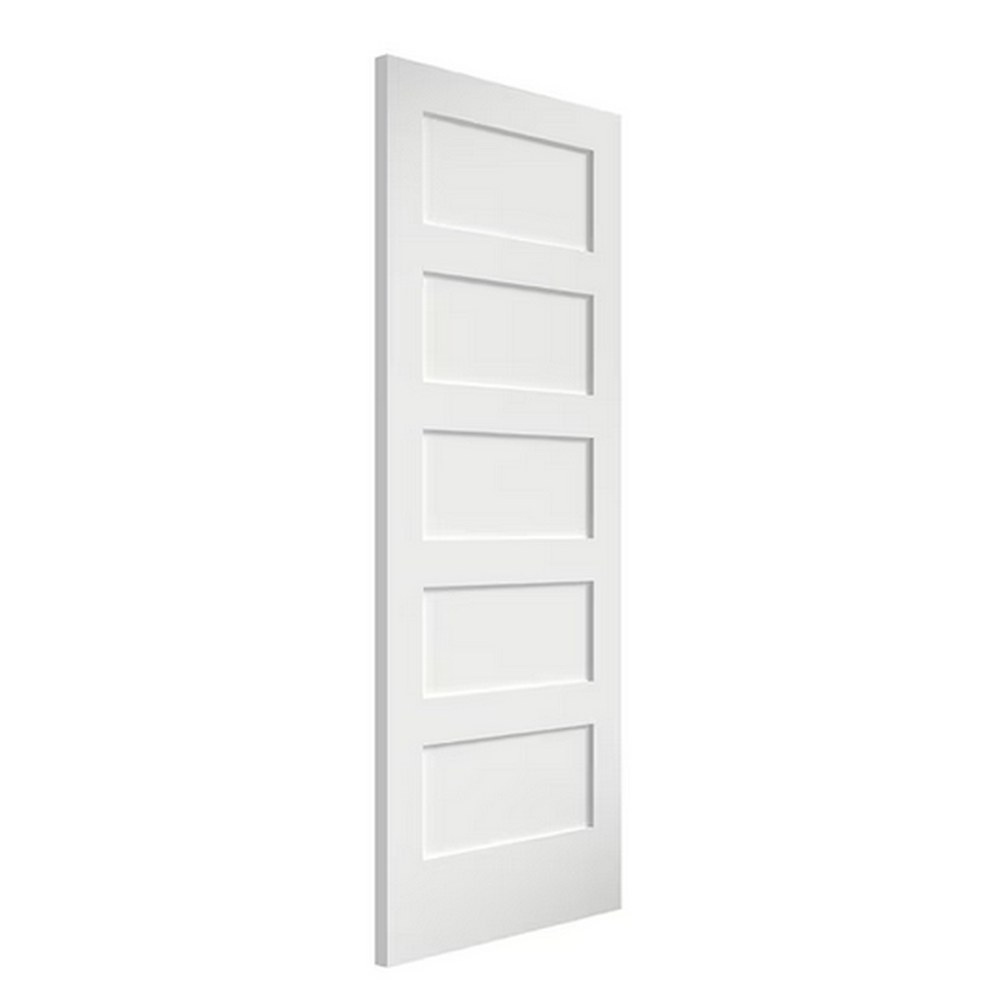 28" x 80" White Primed 5-panel Smooth Solid Core Primed Pine Wood Slab Door